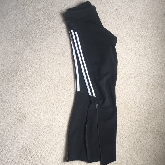 Adidas Climalite Leggings - Black/White Stripes - Picture 13 of 16